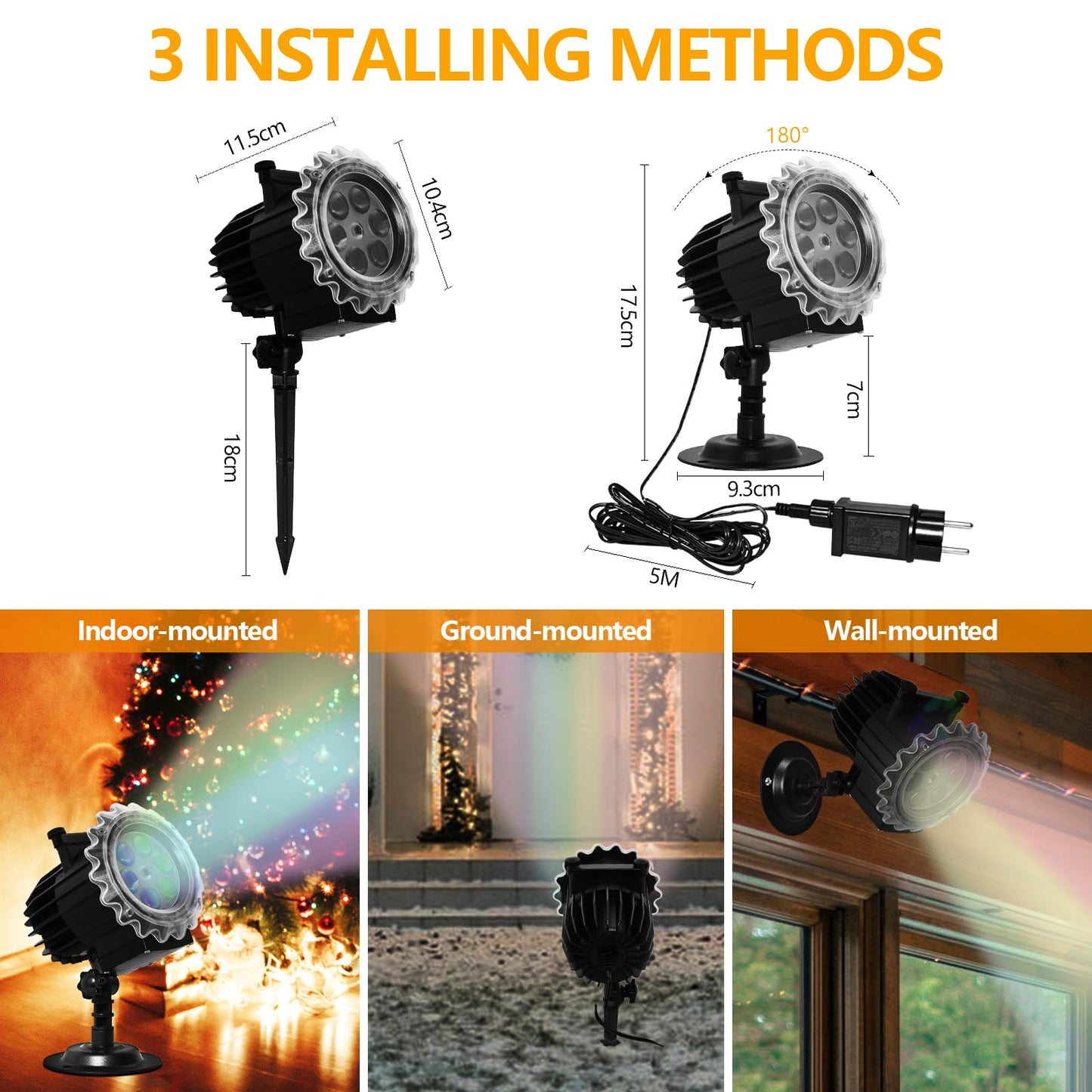 Segotendy Christmas Projector Lights Outdoor, 8 Images Mode Christmas Lights Projector with 96 Cartoons, Waterproof Holiday Projector with Remote Control and Timer for Christmas Decorations