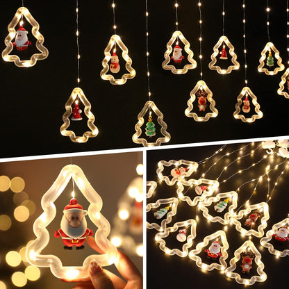 MILEXING Christmas Lights, 10 Tree Lights 120 LED Christmas Decorations Indoor, Battery Operated Christmas Window Lights 9.84 ft Waterproof String Light for Bedroom Party Curtain Decor