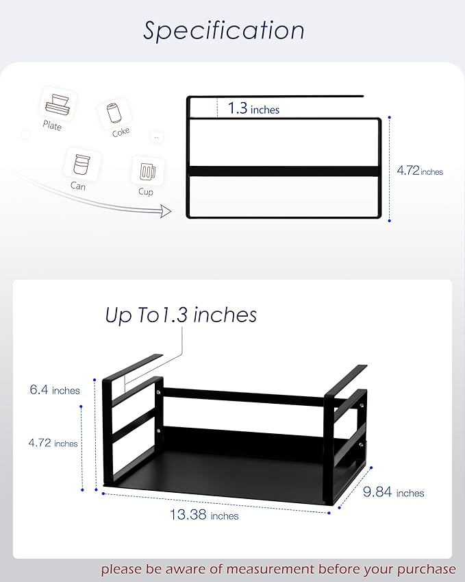 Nxconsu 2Pack Under Shelf Storage Basket Organizer Hanging Holder