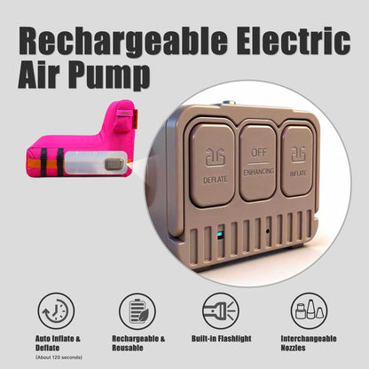 HI-NEW-TEX Inflatable Couch with Removable Electric Pump: Portable Air Sofa Lounger for Camping, RV Travel, Beach, Festivals, Backyard and Dorm Rooms, Pink