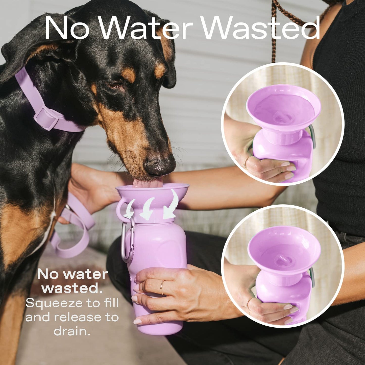 Springer Dog Water Bottle | Portable Travel Water Bottle Dispenser for Dogs | Dog Gift Seen on Oprah's Favorite Things, Shark Tank | Leak-Proof Bottles Fill Bowl with Water | BPA-Free 15oz Sky Blue