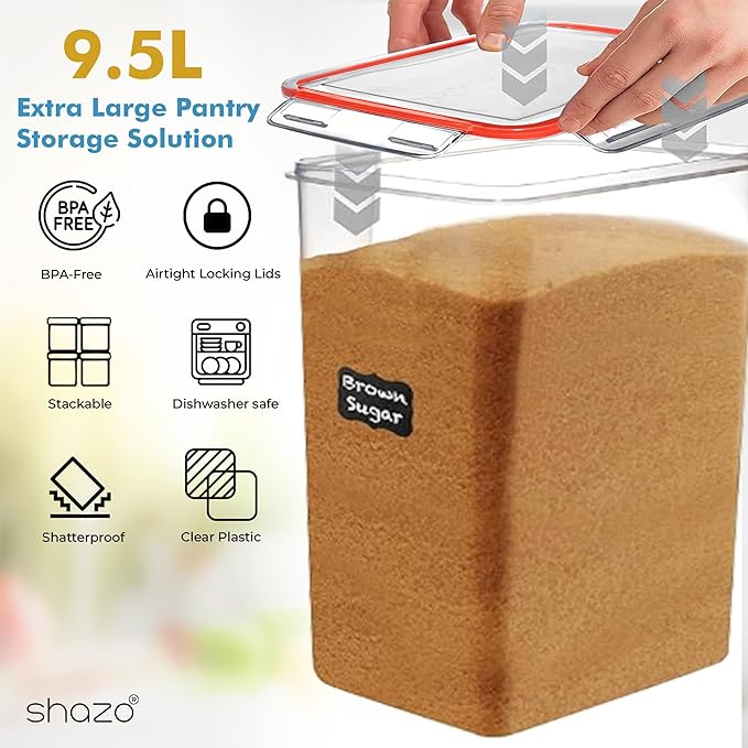 Shazo 2 PC Extra Large Bulk Food Storage Containers