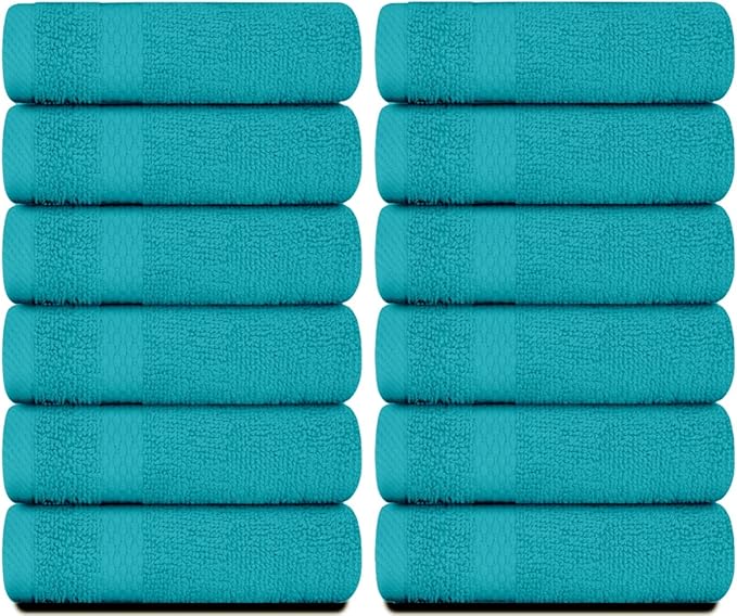 White Classic Luxury Cotton Washcloths 13x13 Inch