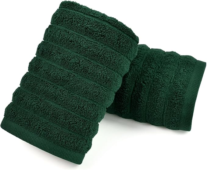 Jacquotha 2-Pack Hand Towels Ribbed – Kitchen & Bathroom Premium Cotton Towels