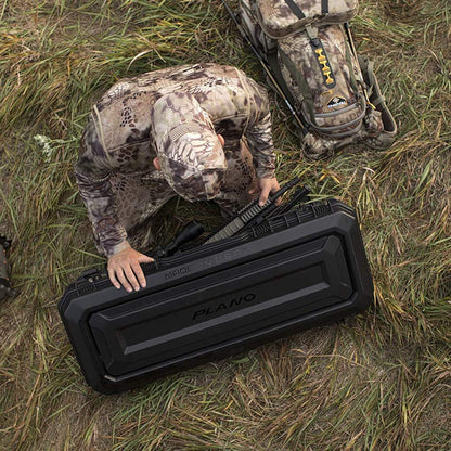 Plano All Weather 42” Tactical Gun Case with Wheels, Black with Pluck-to-Fit Foam, Watertight & Dust-Proof Shield Protection, TSA Airline Approved for Travel