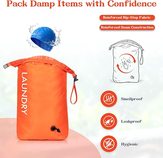 Travel Laundry Bag, Vacuum Compression Dirty Clothes Travel Bag, Waterproof