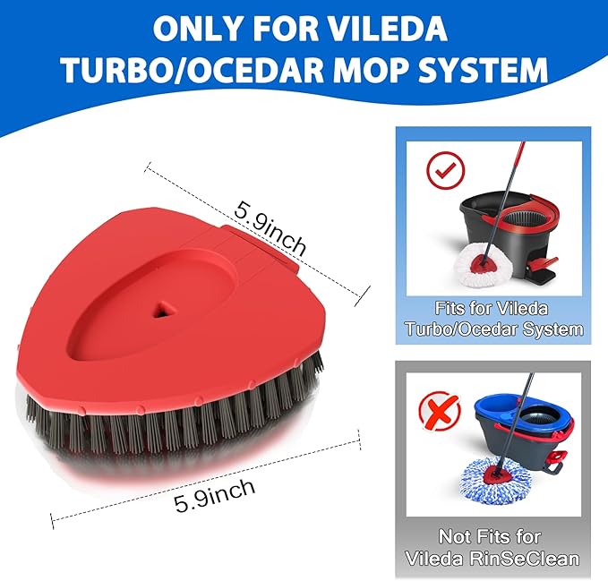 Upgraded Spin Mop Replacement Scrub Brush Heads Compatible