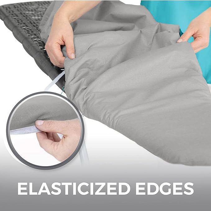 HOME GENIE Ironing Board Cover, Extra Thick Padding, Scorch Resistant Silicone