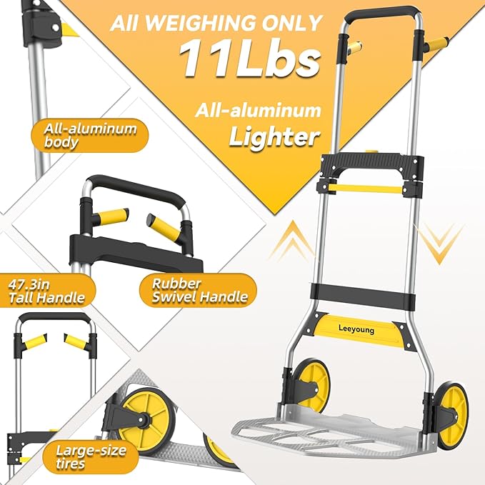 Aluminum Folding Hand Truck 309lb Capacity