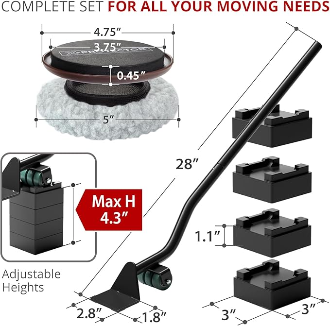 X-Protector Multi-Surface Furniture Sliders & Furniture Lifter Tool Set