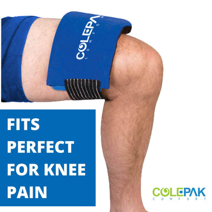 ColePak Comfort Ice Pack Sleeve - 5.5" x 9.5" Pouch Holder with Wide Elastic Strap (Ice Pack Not Included) Blue