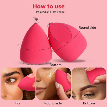 8pcs Makeup Sponge Set Professional Blender Sponge Soft Concealer Sponge Facial Makeup Tools for Foundation Liquid Powder, Stocking Stuffers for women(Pink)