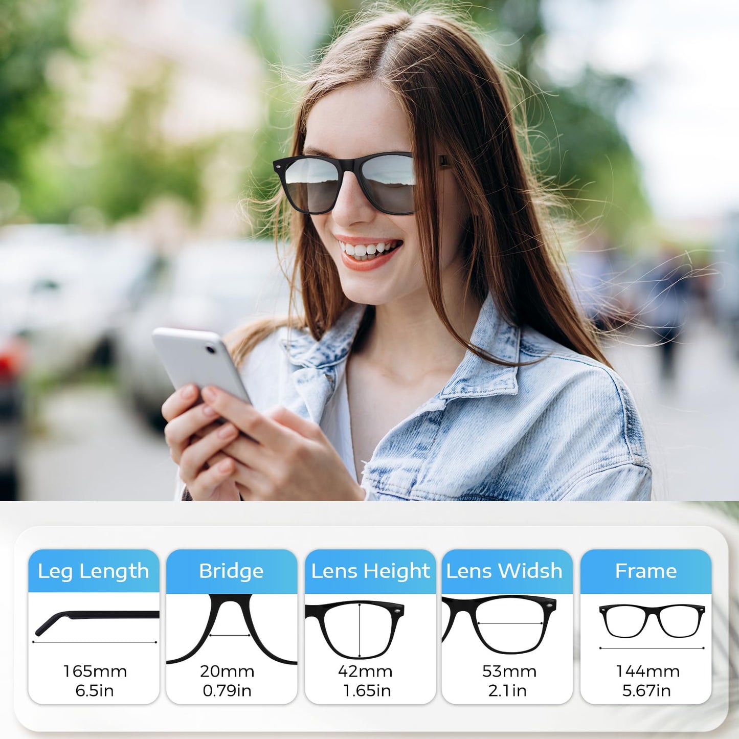 Smart Sunglasses Glasses for Men Women with AAC Speaker Open Ear Music Touch Buttons Remote Photo Voice Assistant Hand-free Calling, Unisex Audio Intelligent Bluetooth 5.0, Great Gift for Friends