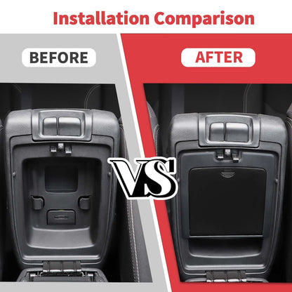 Jimen Armrest Hidden Storage Box Compatible with Jeep Wrangler JK & Unlimited 2011-2018, Center Console Organizer Tray Secret Compartment (Black)