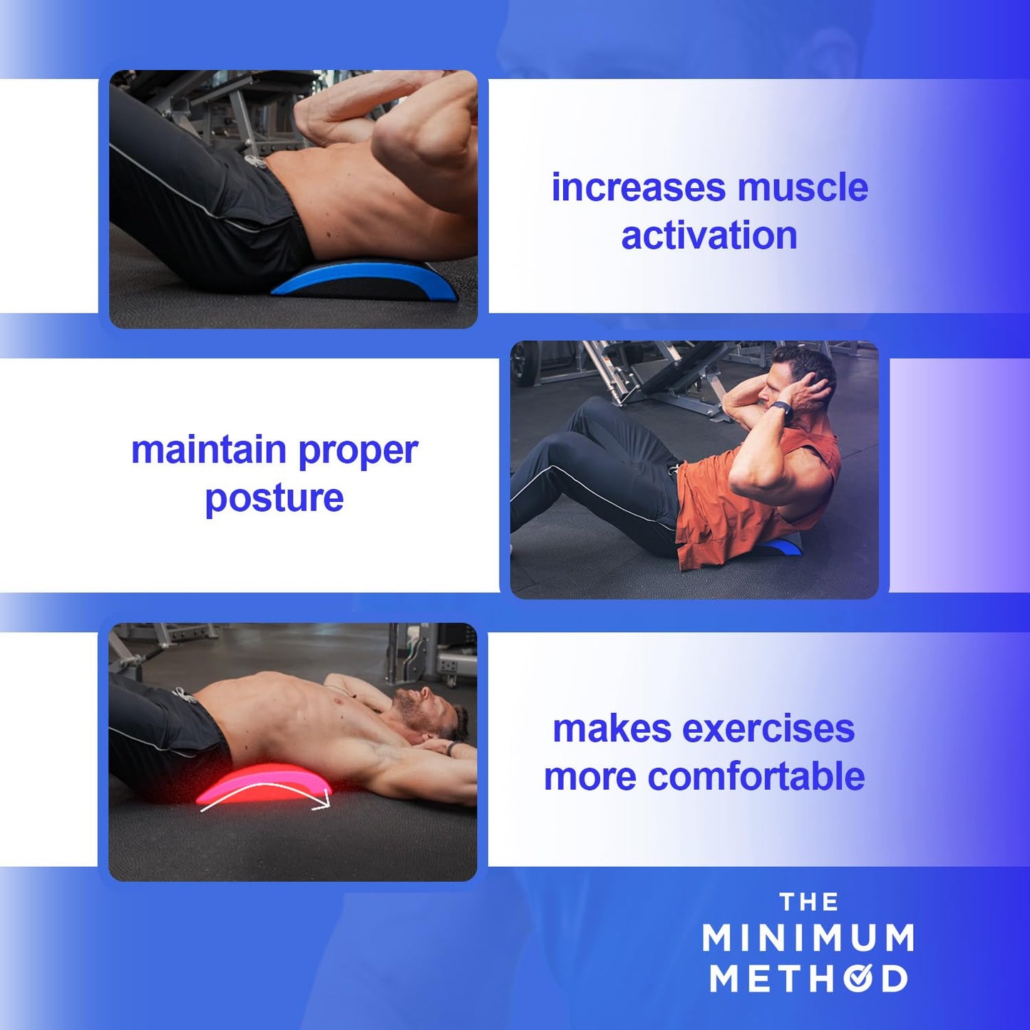 Joey Thurman AB Mat for Core Training with Lower Back Support, Ergonomic Foam Design for Ab Crunches and Sit Ups