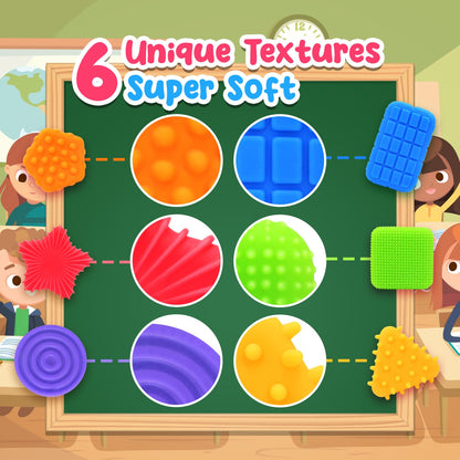 Squishy Sensory Toys for Kids Toddlers: Super Soft & Textured Sensory Fidget Toy for Autistic Children Special Needs | Stress Calming Toys for Kids | Baby Stocking Stuffers Fidget Toy for Autism, ADHD