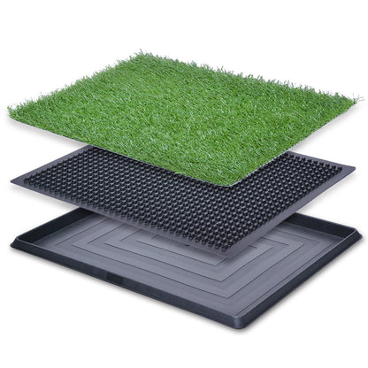 PICK FOR LIFE Dog Grass Toilet, Large size 51 x 63.5 cm, Indoor Outdoor Dog Potty Systems, Portable Toilet with Fake Grass and Tray, Reusable Trainer Tray for Puppy Training