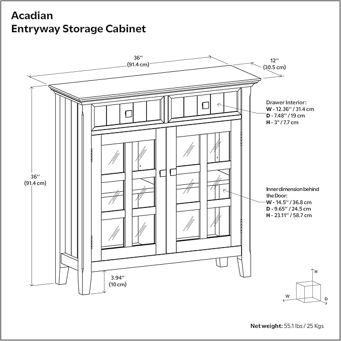 SIMPLIHOME Acadian Storage Cabinet