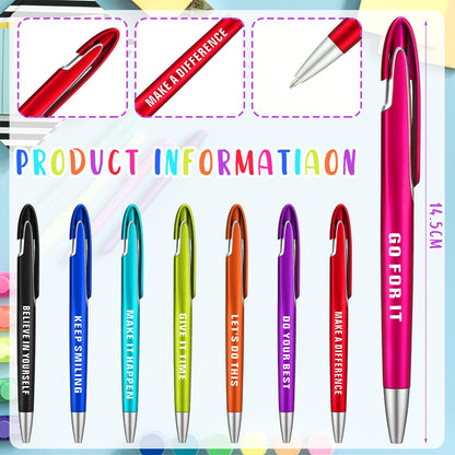 Lincia 100 Pcs Inspirational Ballpoint Pens Bulk with Inspirational Quotes Retractable Medium Point Affirmation Pens with Black Ink Thank You Gifts for Back to School, Nurse, Teacher