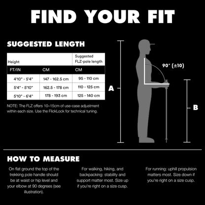 BLACK DIAMOND Distance FLZ Trekking Poles (Pair) | Aluminum Adjustable Z-Pole Design | FlickLock | Lightweight Poles for Hiking & Trail Running | Pewter | 125 cm