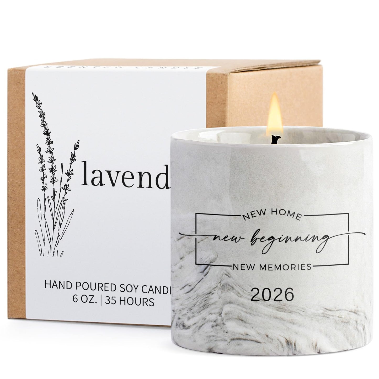 House Warming Gifts New Home 2026 - Housewarming Candle Gift for Women, Men, Friend, Family, New Neighbor - New Homeowner Gift Ideas House Warming Party Decor Ceramics Lavender Scented Candle