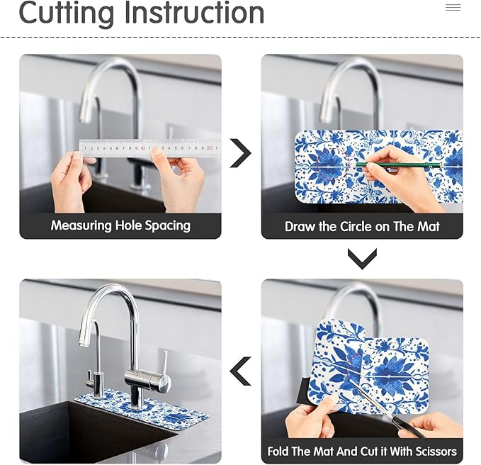 Kitchen Sink Splash Guard 1 PC 14.7 Inch Sink Faucet Mat Splash Guard