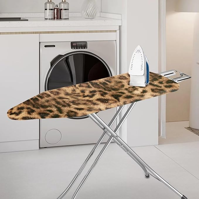 Brown Leopard Skin Ironing Board Cover and Pad Standard Size Elastic Edge