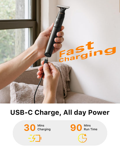 [2025 Upgraded Beard & Body Hair Trimmer for Men [All-in-One] USB-C Fast Charging, Groin & Ball Hair Painless Electric Shaver, Travel Razors, Waterproof Wet/Dry Groomer, Black(Lite)