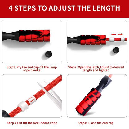Jump rope, Professional Weighted Jump rope workout, Adjustable Tangle-Free with Ball Bearings Exerciser Jump ropes for Cardio, Endurance Training, Fitness Workouts, Jumping Exercise
