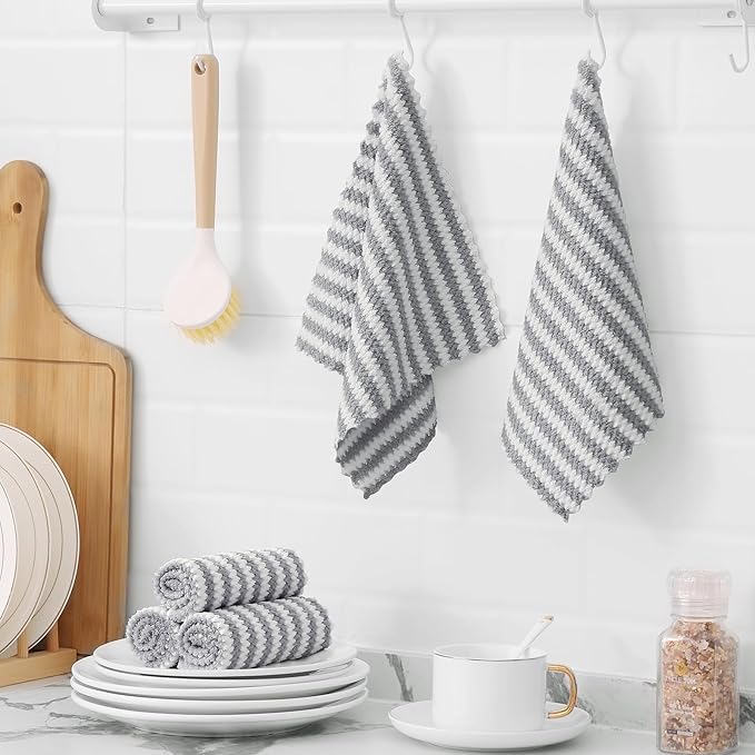 Homaxy 12 Pack Kitchen Dish Cloths, Ultra Soft and Absorbent Dish Towels