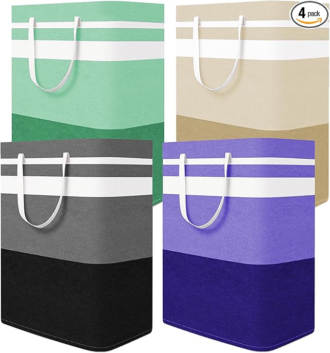 4-Pack Foldable Laundry Basket, Large Laundry Baskets