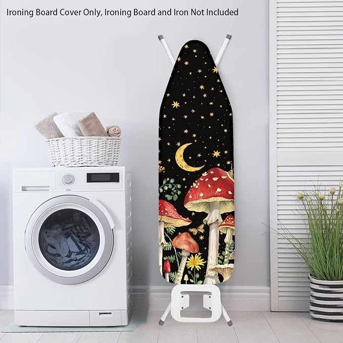 Moon Mushrooms Ironing Board Cover and Pad Non-Slip Ironing Board Protective