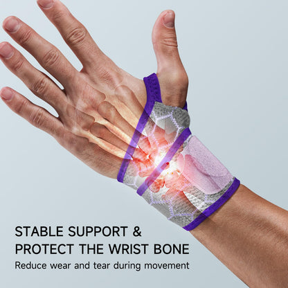 Domaste Sport Slim Wrist Wrap - Wrist Brace for Carpal Tunnel, Neoprene-Free Compression Wrist Support for Workout, Adjustable Wrist Guards Fit Right Left Hand (Saruk Grey, Pack of 1)