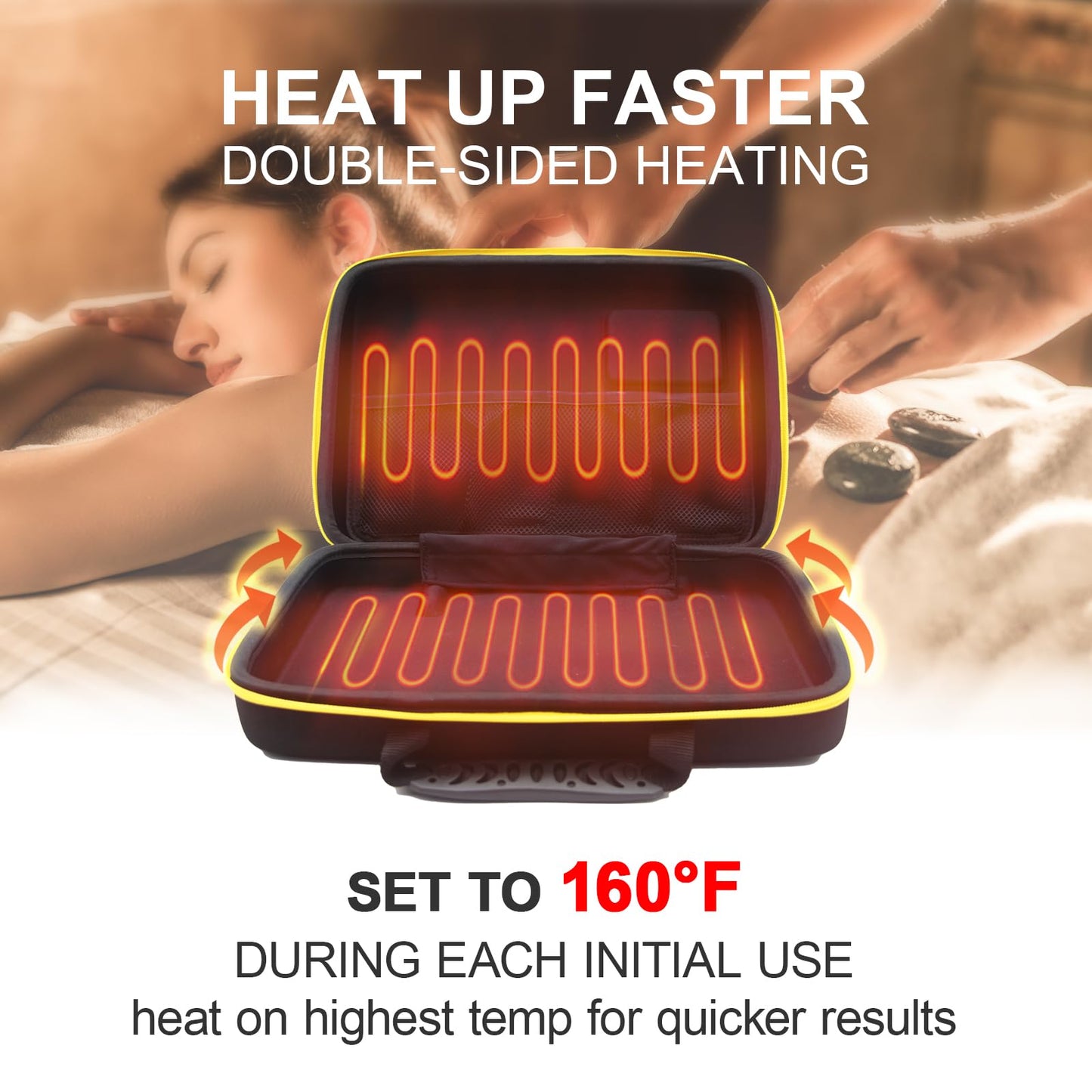 Goodtar Hot Stones Massage Warmer | Massage Heater w/Temp Controller | Portable Heating Massager for Home Spa Muscle Relax Therapy, Hot Stone Heater Case Only(NO Stone) 110V