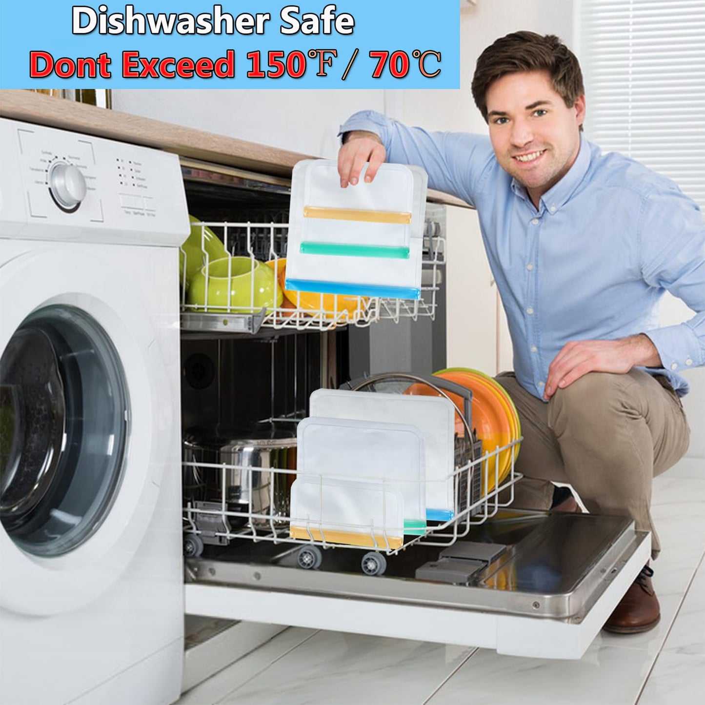 12 Pack Reusable Ziplock Bags Silicone Bags Storage Reusable Sandwich Bags Freezable Snack Bag for Storing Meat Lunch Fruit Veggies Snack Make-up(4 Small + 4 Medium+ 4 Large)