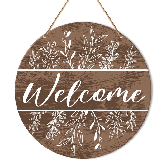 Welcome Sign Front Door Decor, Welcome Wood Hanging Sign Decor Farmhouse Wall Sign Decorations for Door, Porch, Home, Housewarming Gift for New House Home Apartment, Spring Florals Door Hanger