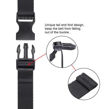 Vigorport Utility Straps Quick Release Nylon Backpack Accessory Bag Strap,Adjustable for Hiking,Travel,Outdoor Sports-4 Pack (Black, 0.75" W-40 L)