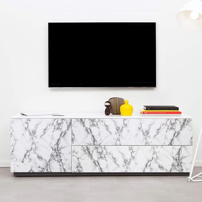 Livelynine Marble Wall Paper 15.8x394 Kitchen Wallpaper Self Adhesive Renter