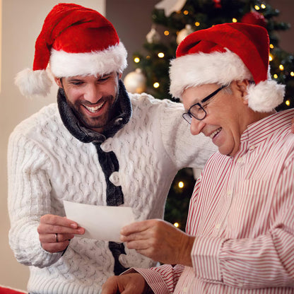Iioscre Santa Hat Adult Christmas Hats - Santa Claus Hat for Women Men - Xmas Holiday Party
