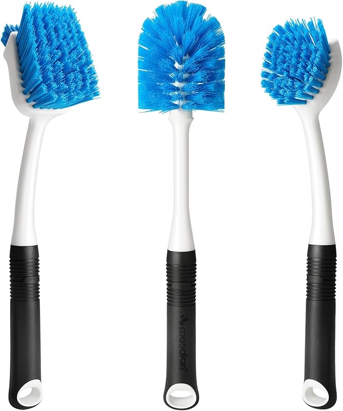 Dish Brush Set of 3 with Water Bottle Brush, Dish Scrub Brush and Scrubber Brush