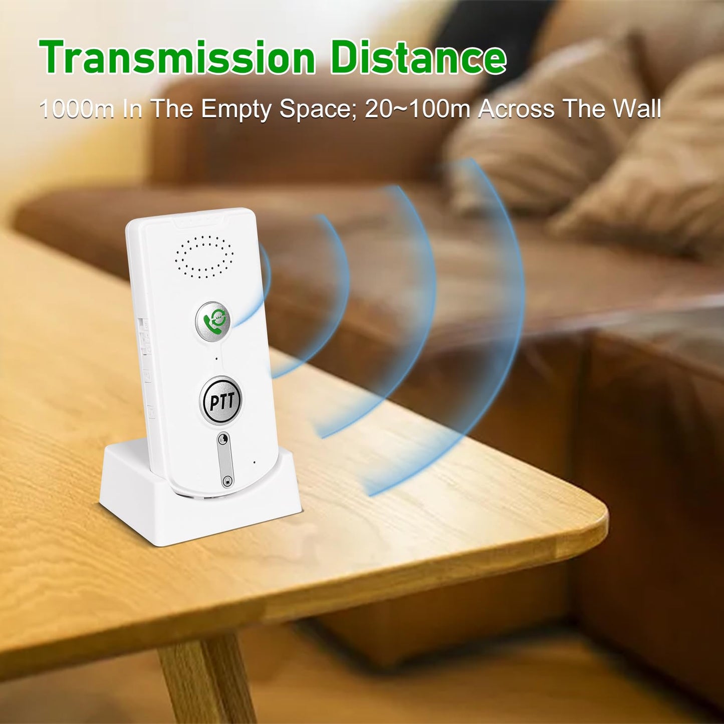 2 Way Wireless Intercom for Home Hospital Hotel,1000m Range Indoor Intercoms Wireless