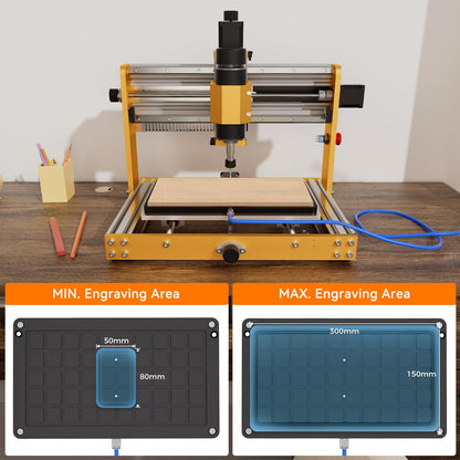 3018 Vacuum Table for CNC Series 3018 Pro Max, 3018 Pro Ultra, Workholding Suction Table Set for Engraving and Milling. Area: 300x180x15mm