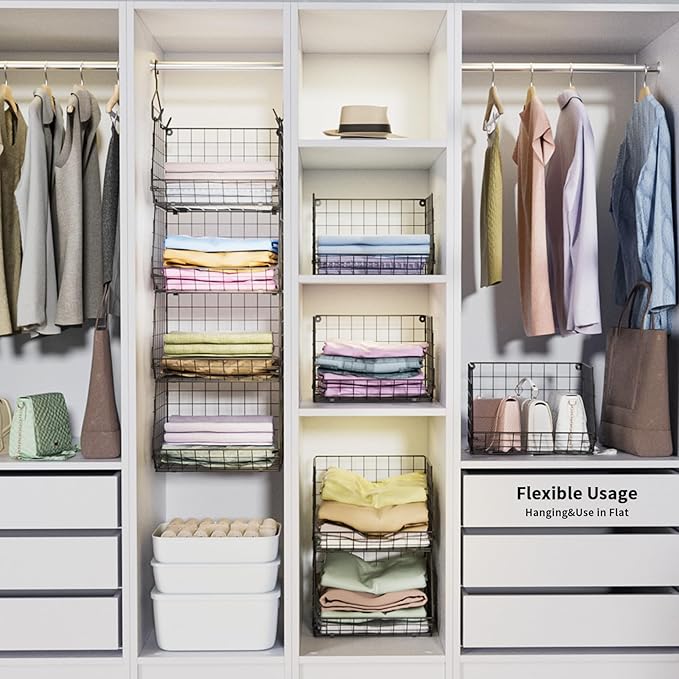 4 Tier Closet Hanging Organizer, Closet Organizers and Storage