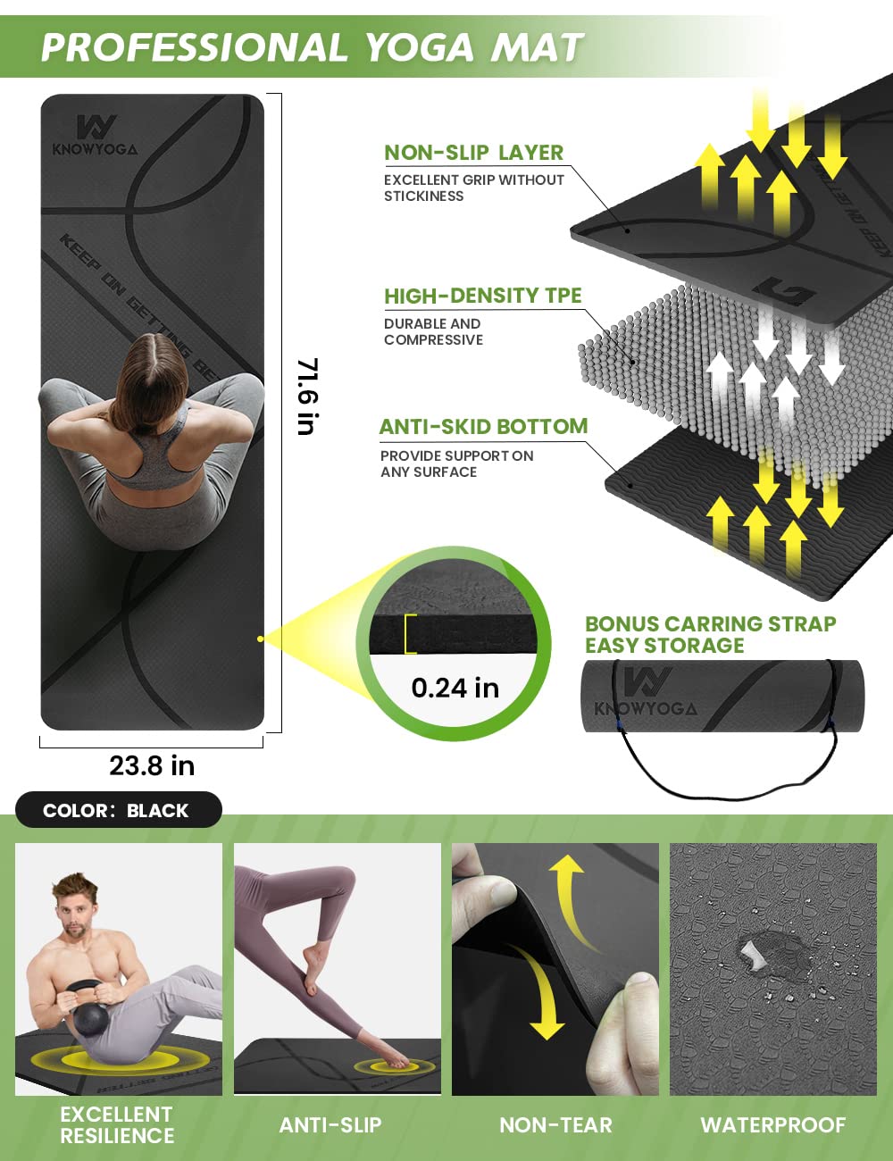 Yoga Starter Kit 12 in 1 - Yoga Set Include Yoga Mat, Foam Roller, 4 Resistance Bands, Yoga Blocks 2 Pack with Strap, 2 Peanut Massage Balls, Yoga kit and Sets for Beginners