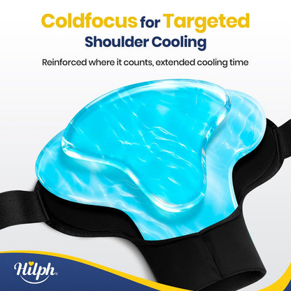 Hilph 3D Double-Layer Gel Shoulder Ice Pack Wrap for Rotator Cuff & Surgery Recovery - Reusable Cold Therapy Gel Pack with Adjustable Straps, Easy to Wear, Flexible Fit for Men & Women, Medium
