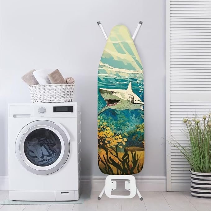 Sprowallow Shark Ironing Board Cover and Pad 15x54 Inch Stain Resistant Thick