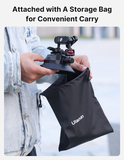 Ulanzi SC-02 Heavy-Duty Suction Cup Mount for Camera/Accessory (4.5"), Pump-actived Vacuum Camera Suction Cup Mount for Action Cameras w Quick Release NATO Magic Arm Car Boat Windshield Window Mount