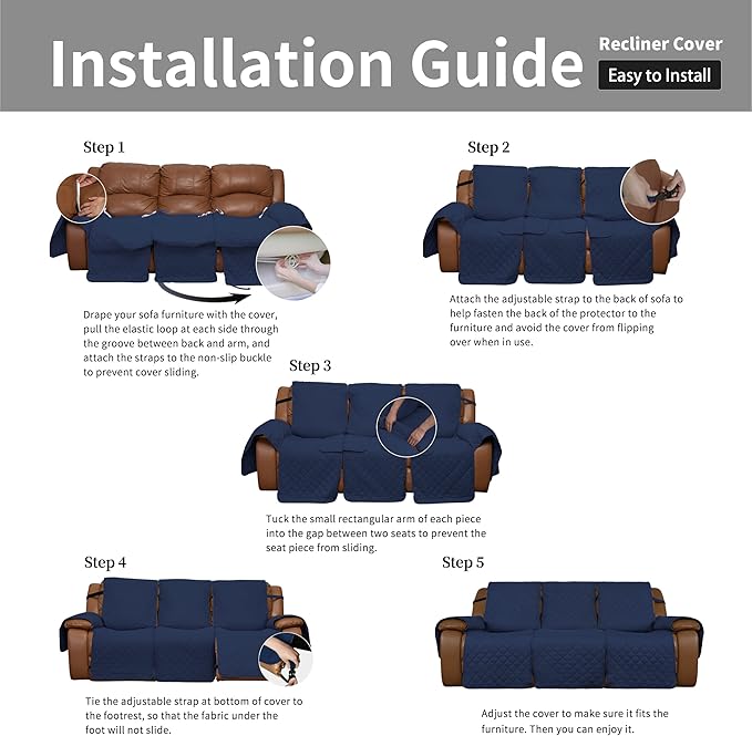 Easy-Going Oversized Recliner Sofa Cover, Reversible Couch Cover