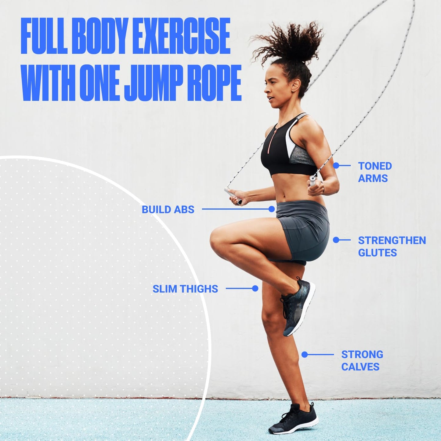 Sportbit Beaded Jump Rope for Fitness - Elite Skipping Rope for Adults (Women and Men) - Speed Rope for Workouts, CrossFit, Boxing - Lightweight Tangle-Free Adjustable