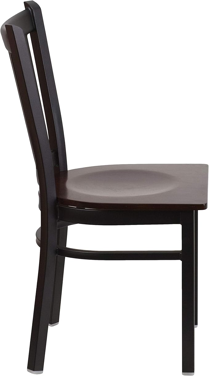 Flash Furniture HERCULES Series Black Vertical Back Metal Restaurant Chair